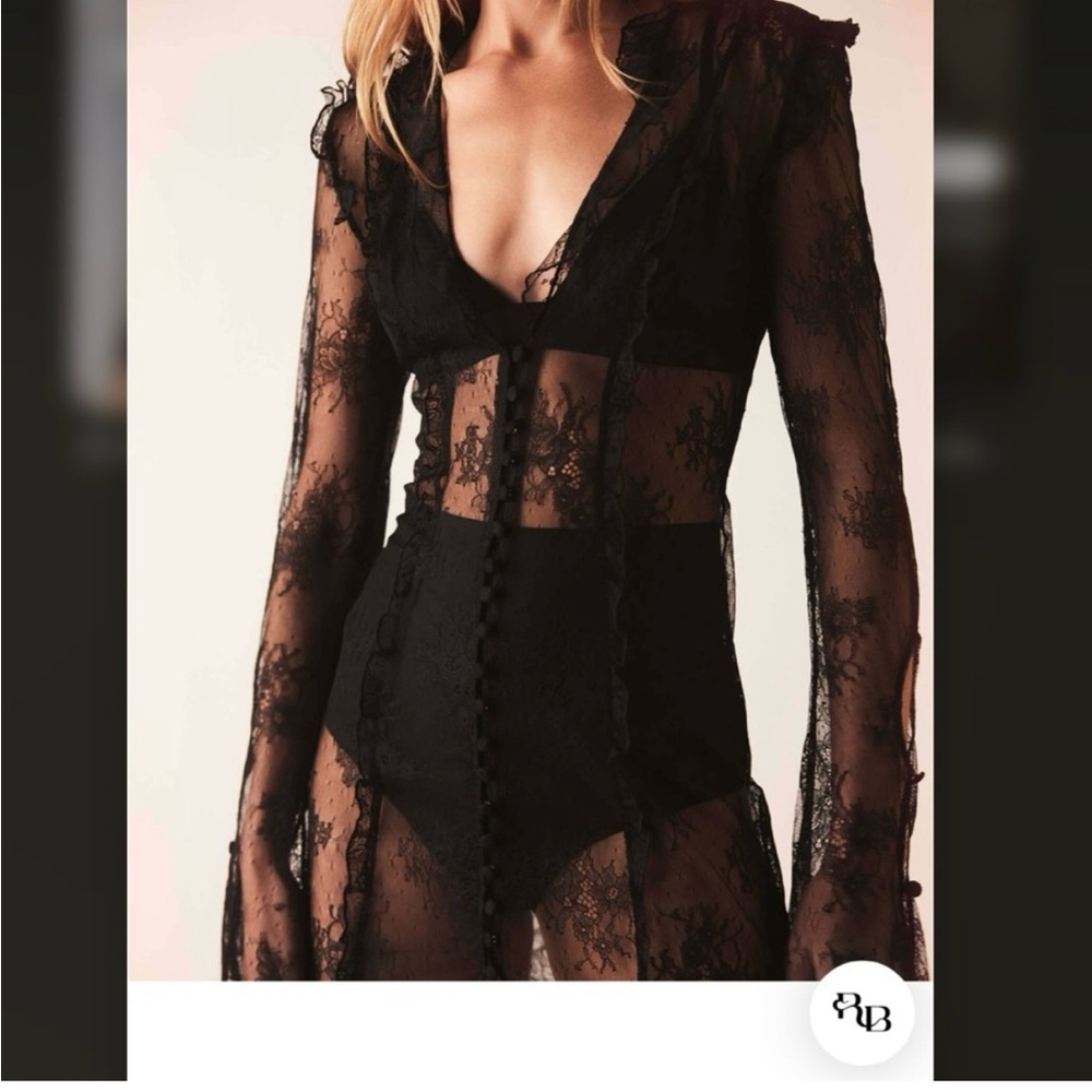 Rat & Boa Black Luana Lace Mini Dress